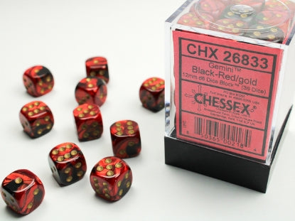 Chessex D6 Dice 12mm (36 Dice) (Various Colors)