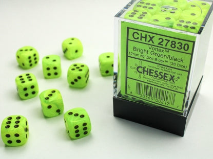 Chessex D6 Dice 12mm (36 Dice) (Various Colors)