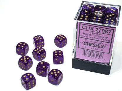 Chessex D6 Dice 12mm (36 Dice) (Various Colors)