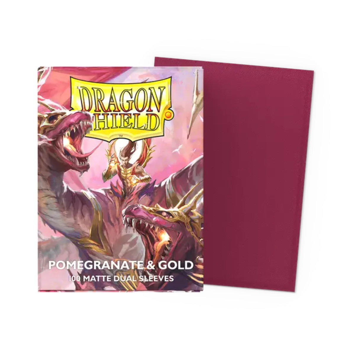 Dragon Shield Game Sleeves 100ct - Matte Dual Pomegranate & Gold