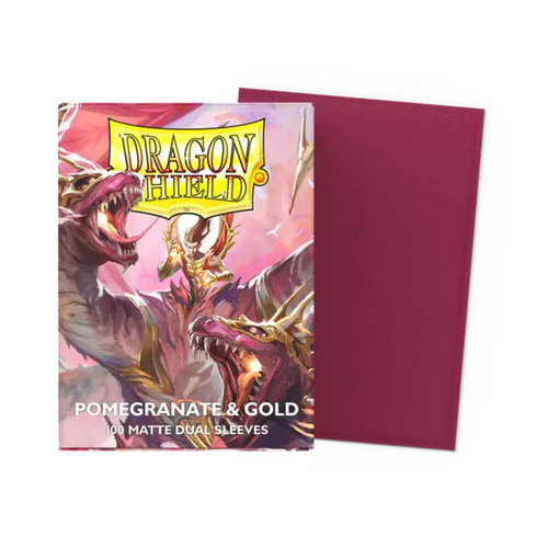 Dragon Shield Game Sleeves 100ct - Matte Dual Pomegranate & Gold